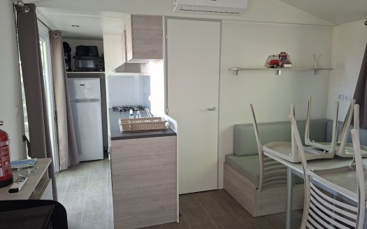 TRIGANO Evo 35 (coloris9 bois ) avec climatisation, terrasse, lave vaisselle