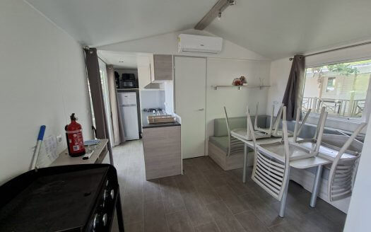 TRIGANO Evo 35 (coloris9 bois ) avec climatisation, terrasse, lave vaisselle