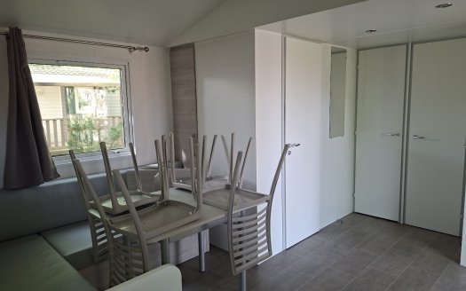 TRIGANO Evo 35 (coloris9 bois ) avec climatisation, terrasse, lave vaisselle